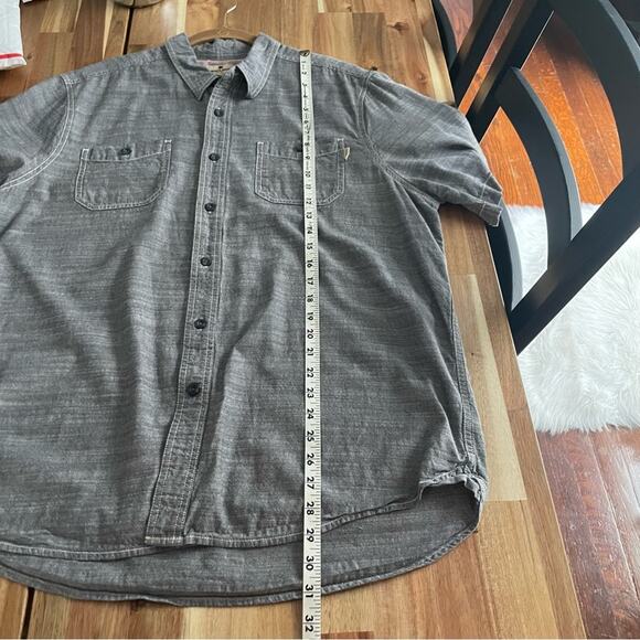 Grey Short Sleeve Button Up Shirt Size XL by Woolrich - Picture 4 of 6